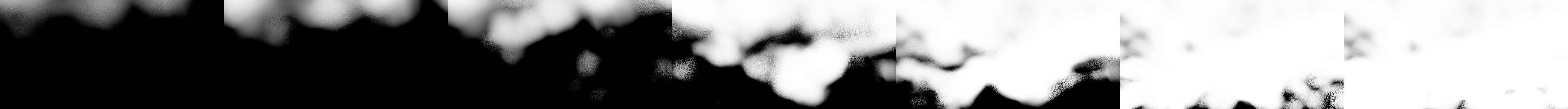 Cloud opacity volume slices, left is near the camera and right is far away